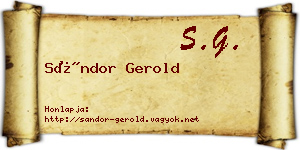 Sándor Gerold névjegykártya